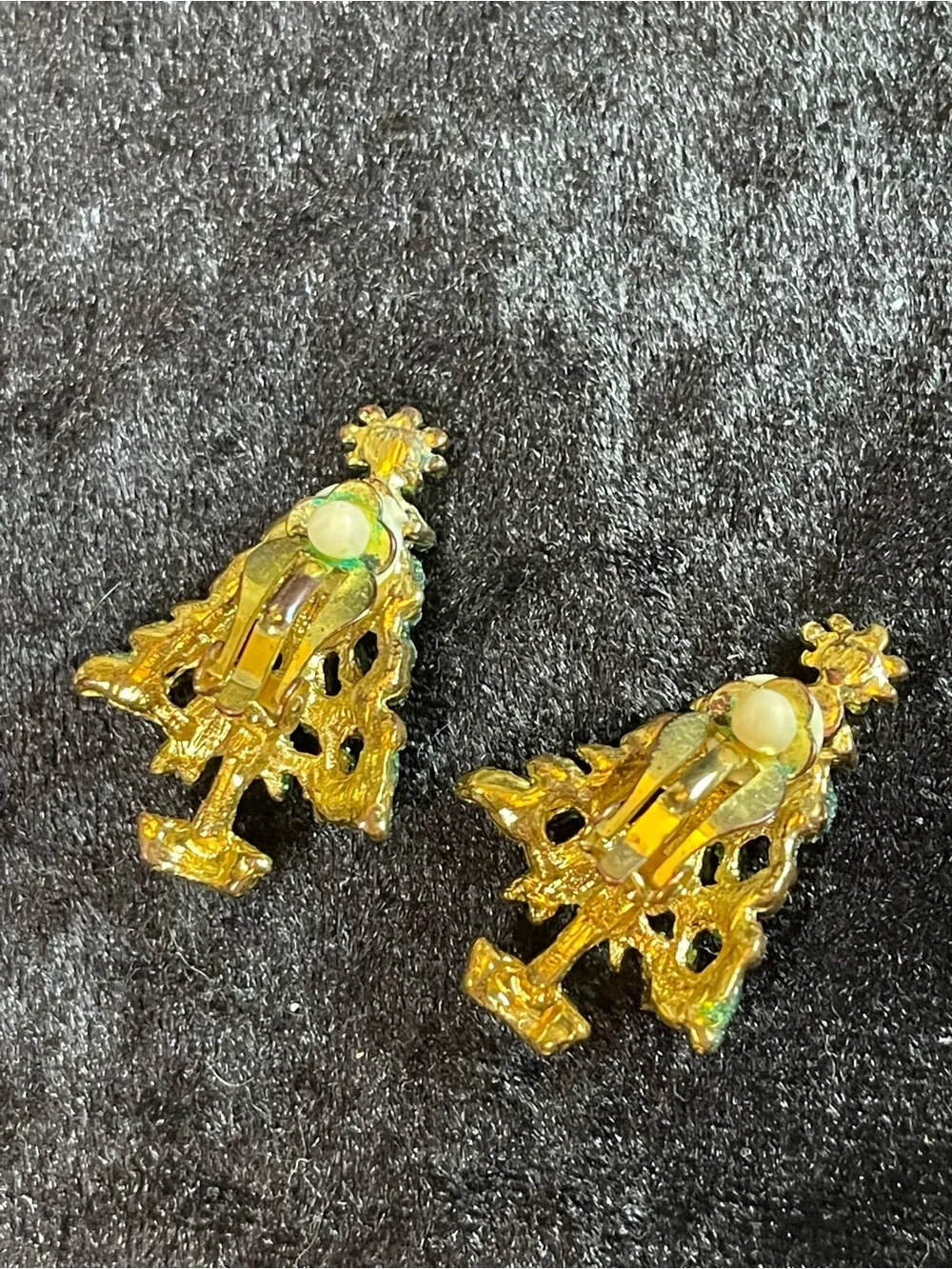 Vintage Christmas tree earrings